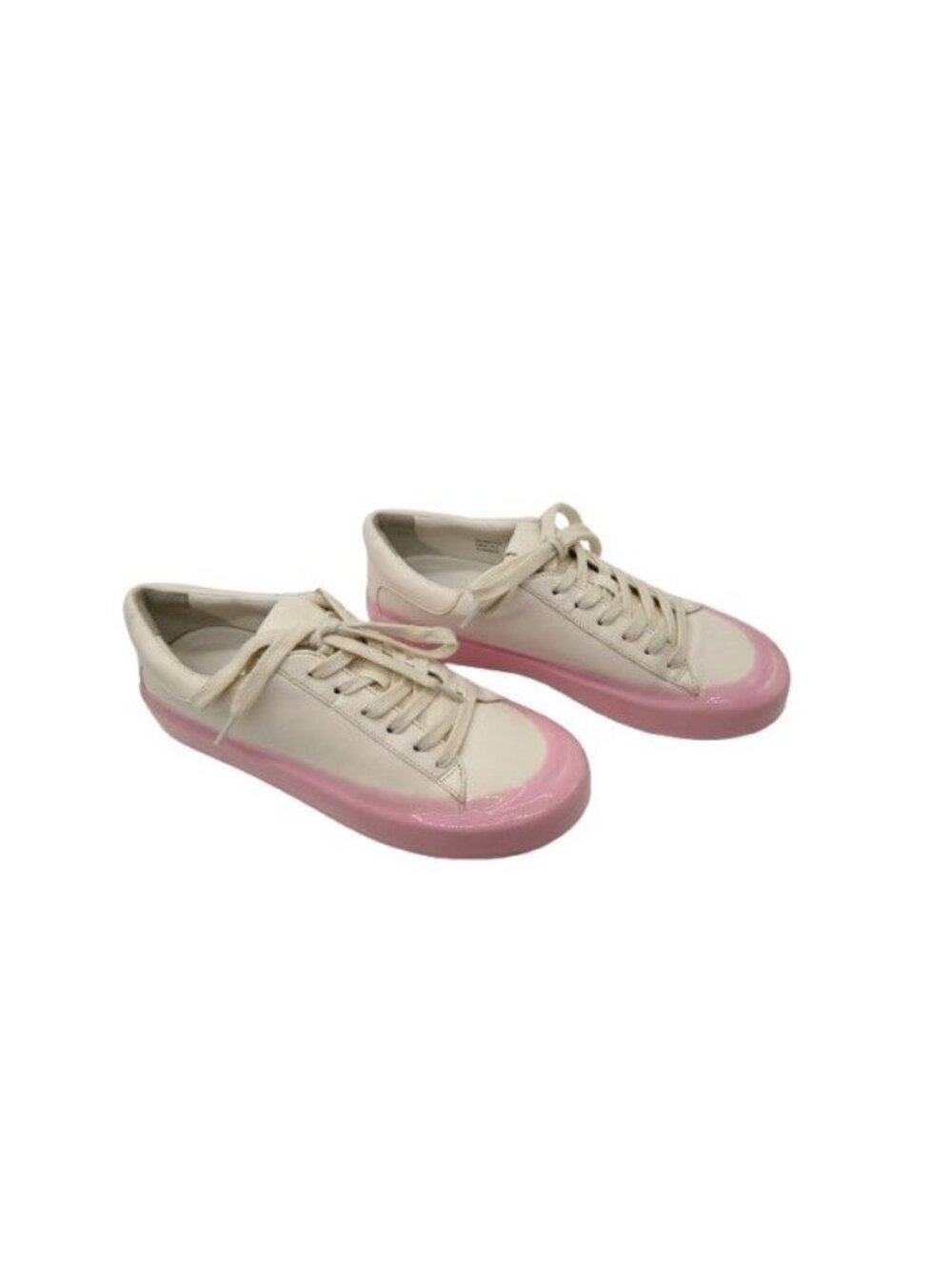 Vince Gabi Dipped Leather Sneaker White Pink Midsole Size 7 Coquette Barbie